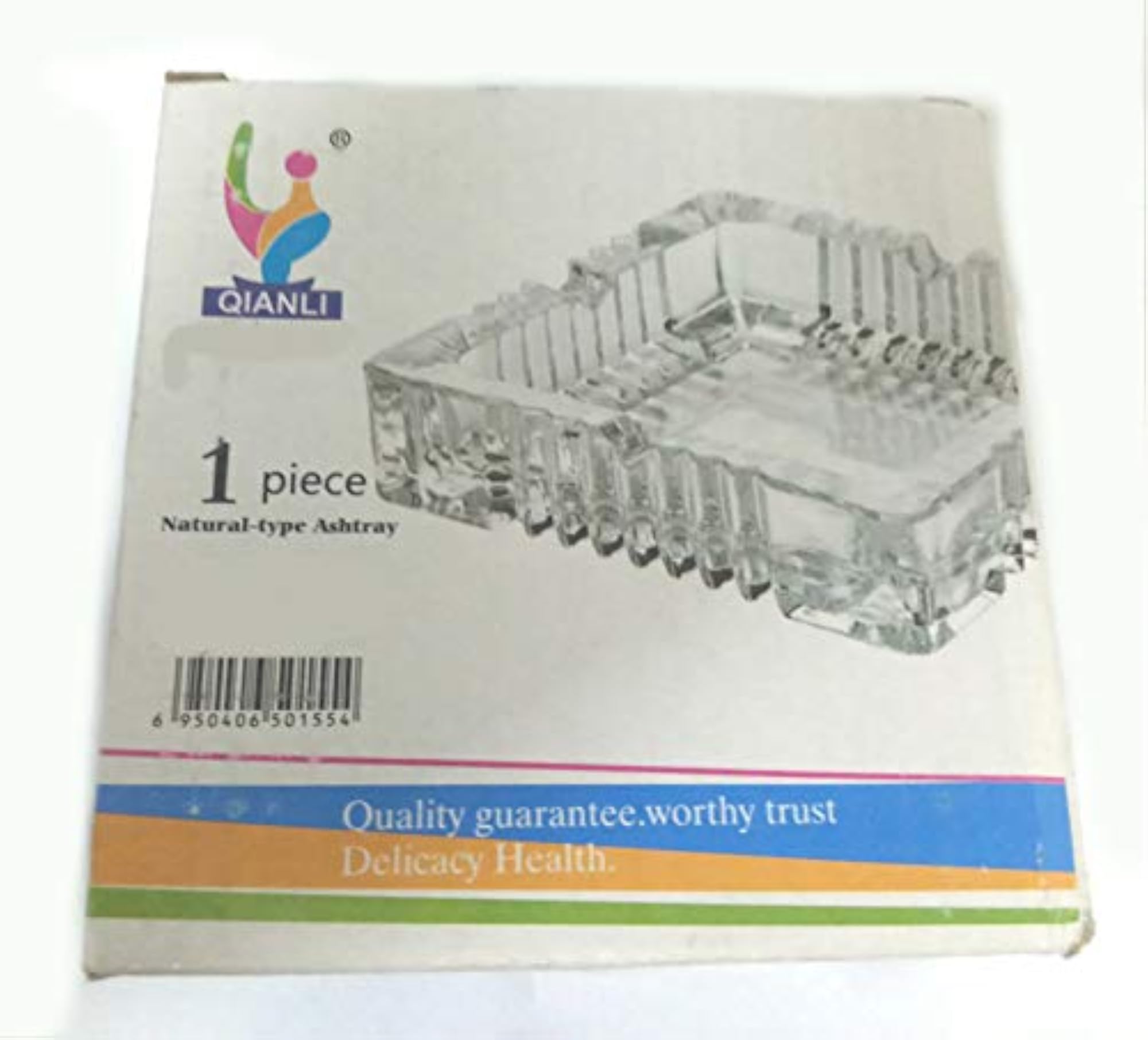 Crystal Quality Glass Ashtray, Elegant Design