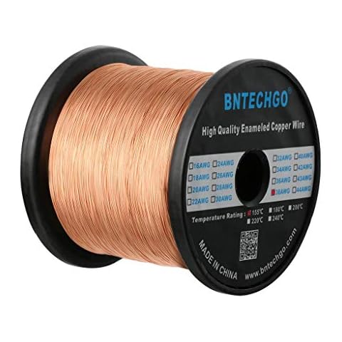 BNTECHGO 38 AWG Magnetdraht - emaillierter Kupferdraht - emaillierter Magnetwickeldraht - 1.4 kg - 0.0 cm Durchmesser, 1 Spule, weit verbreitet für Transformatoren, Induktoren Cover