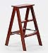 Przenośny stołek schodowy 3 stopnie Drewniany stołek ze schodami Składany stołek z litego drewna 2 kolory, 39X18X71 cm (kolor: czerwony) (kolor: czerwony) (czerwony)