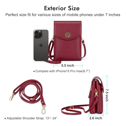 Image of Peacocktion Small Crossbody Bags for Women Travel Cell Phone Purse RFID Wallet Purses with Adjustable Strap Trendy