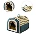 KiBcsLic Pet Bed House Puppy Kennel Cave for Small Medium and Large Sized Dogs Soft Pet Shelter 2 Ways Use Indoor Dog House Hideout, L