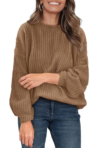 PRETTYGARDEN Fall Sweaters for Women 2025 Fashion Long Sleeve Casual Ribbed Knit Winter Clothes Pullover Jumper Tops