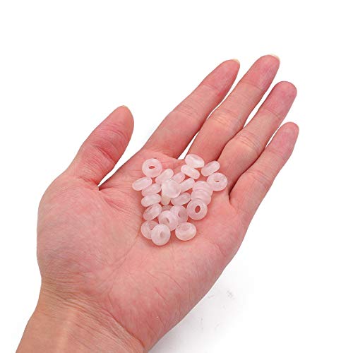 BEADIA Natural Rose Quartz Crystal Rondelle Stone with Large Hole (4mm) Loose Semi Gemstone Beads for Jewelry Making 10mmx4mm 24pcs - Thumbnail 5