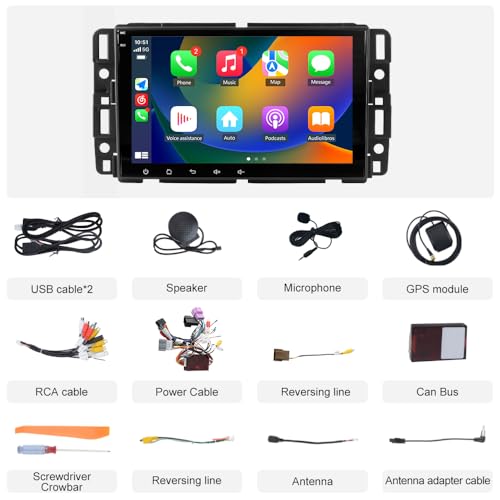 Car Radio Stereo 8 inch Touch Screen for Chevy Silverado GMC Sierra Yukon Buick Android 13 with Wireless CarPlay & Android Auto