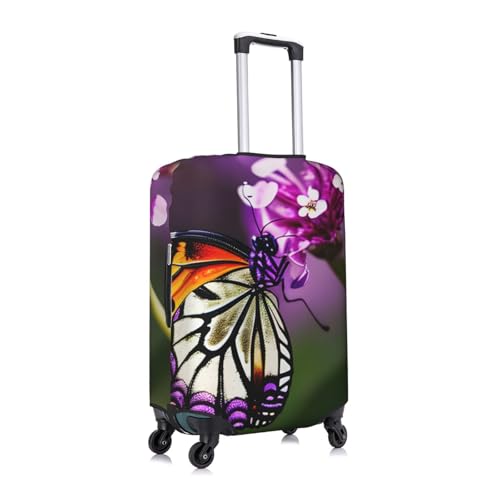 Purple Plum Butterfly Tsa Approved Luggage Cover For 18-32 Inch Suitcases Scratch-Resistant Stretch Luggage Cover3