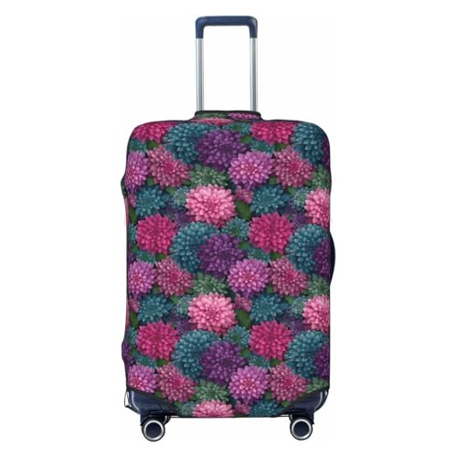 Abstract Floral Colorful Dahlia Flower Elastic Travel Luggage Covers Dustproof Scratch-Resistant Suitcase Protector Fit 22-24 Inch