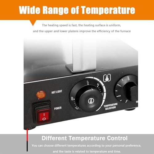 Piastra per Waffle, Design Rotondo Antiaderente, Corpo in Acciaio Inossidabile, Potenza 1300W, Controllo della Temperatura Regolabile e Timer per Uso Domestico, Style3,Style3