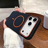 HTXONB Funda magnética Mate de TPU Suave para iPhone 17, 16, 15, 14, 13, 12 Pro MAX, 17 Air, 16, 15, 14 Plus, con Carga inalámbrica y a Prueba de Golpes, Color Negro, para iPhone 15 Plus