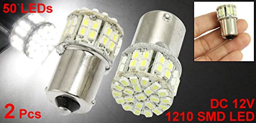 TOOGOO(R) 2 pz Fanale di coda LED bianco BA15S