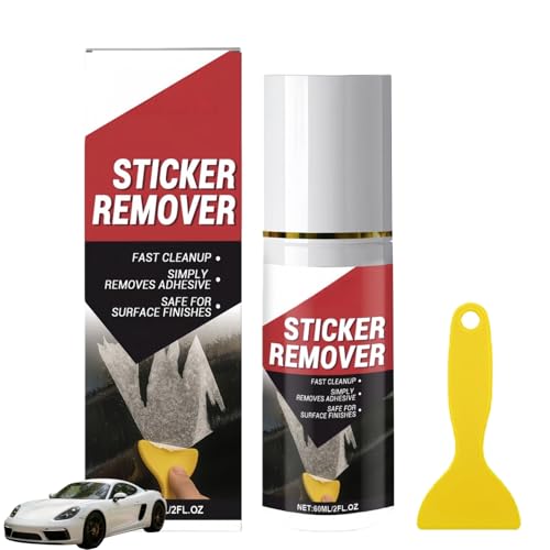 Surface-Safe Sticky Stuff Remover with Plastic Scraper, Sticky Remover of Labels & Decals, Multi-Use Formula for Home & Auto, Adhesive Remover Spray, Sticker Remover Spray, Wide Range of Applications