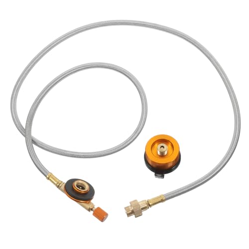 VANZACK Camping Gasadapter Verlängerungsschlauch mit Kontrollventil Universeller Gaskartuschen Adapter für Campingkocher und Grill Langlebig Verbinden