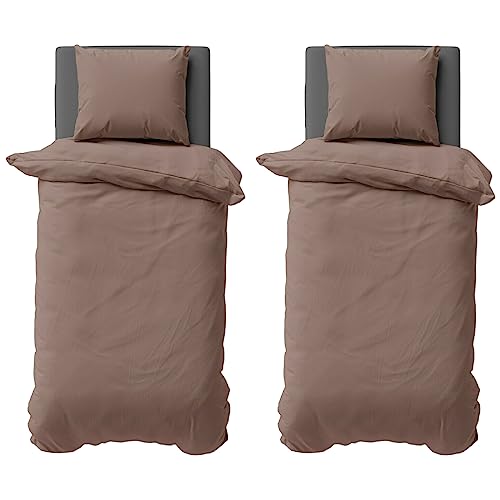 Visaggio Bettwäsche 135x200 cm Mikrofaser Uni Einfarbig 4 teilige...