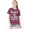 Rockin-The-Dog-Mom-Aunt-Life-Tshirt-Womens-Cute-Dog-Lovers-Shirts-Short-Sleeve-Dog-Mama-T-Shirt-Tees-Tops Rockin' The Dog Mom Aunt Life Tshirt Women's Cute Dog Lovers Shirts Short Sleeve Dog Mama T-Shirt Tees Tops Purple