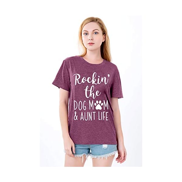 Rockin-The-Dog-Mom-Aunt-Life-Tshirt-Womens-Cute-Dog-Lovers-Shirts-Short-Sleeve-Dog-Mama-T-Shirt-Tees-Tops Rockin' The Dog Mom Aunt Life Tshirt Women's Cute Dog Lovers Shirts Short Sleeve Dog Mama T-Shirt Tees Tops Purple