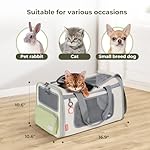 Pawaii Cat Carrier with ID Tag, TSA Airline Approved Cat Carrier, Soft Sided Collapsible Pet Travel Carrier, Foldable Cat Travel Bag, Protable, Comfortable, Convenient Cat Travel Carrier - Image 4