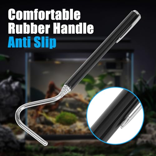 AQUANEAT Gancho de cobra de réptil, bastão de cobra extensível de aço inoxidável de 101,6 cm com alç