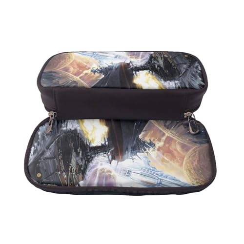 宇宙戦艦ヤマト8 鉛筆のサック ペンケース ペンポーチ ペンバッグ 筆箱ペン入れ 革 収納ケース 大容量 学生用 ダブルファスナー 個性