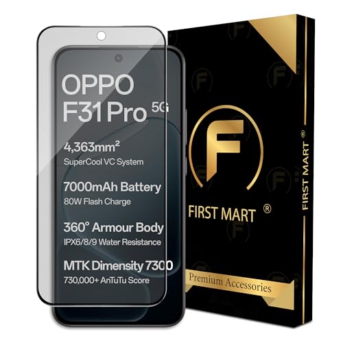 Image of FIRST MART Military-Grade Matte Anti-Glare Tempered Glass for OPPO F31 Pro (6.57 Inch) With Edge to Edge Screen Coverage and Easy Installation Kit | Matte Anti Glare
