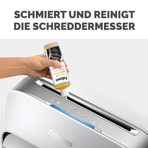 Fellowes Aktenvernichter-Öl, Inhalt: 120 ml, zur Pflege von Partikelschnitt- und Mikroschnitt Aktenvernichtern, einfache Dosierung