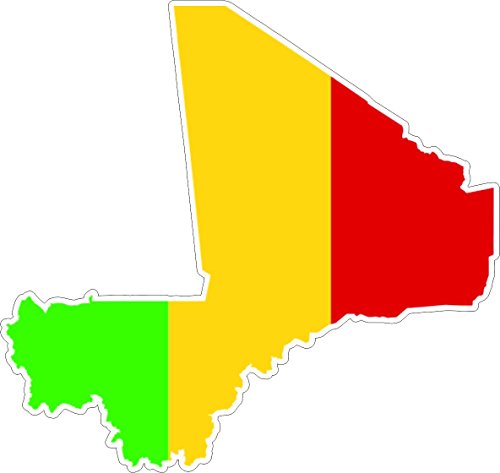 Akachafactory Autocollant Sticker adhesif Voiture Vinyle Drapeau Carte Mali