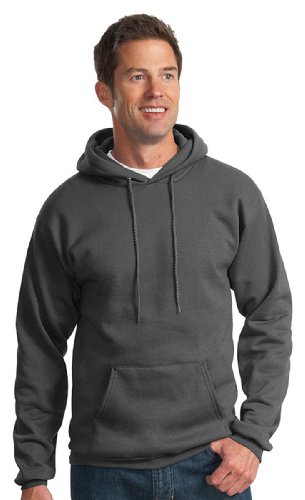 Port & Company Men's Big And Tall Pullover Hooded Sweatshirt_Charcoal_3XLT