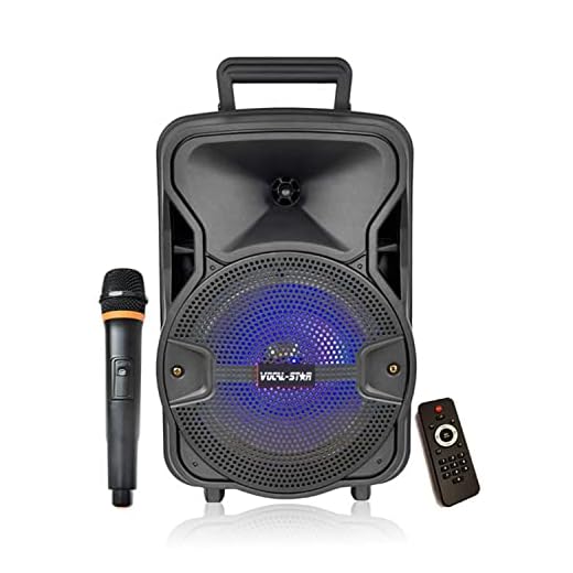 Bärbar karaokemaskin och 100 W högtalare med Bluetooth, 1 trådlös mikrofon och LED-festljuseffekt (CX8)