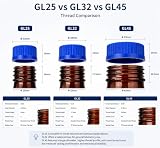 VIDOO Bursztynowa Kolba Erlenmeyera z Zakrętką GL, ze Szkła Borokrzemowego z Podziałką Laboratoryjna Kolba Stożkowa, GL25 50ml