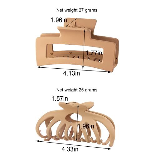 WUBAYI 8Pcs Claw Clips Hair Clips for Women and Girls Claw Clips for Thick Hair Non Slip Claw Clip Strong Hold Hair Clip Hair Claws for Straight Curly & Wavy Hair - Image 2
