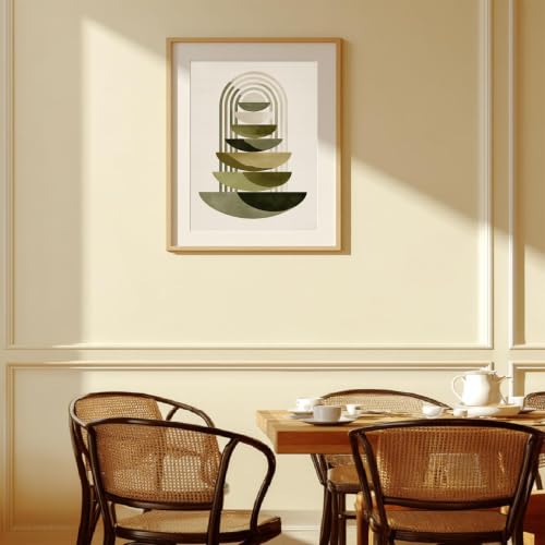 Tableau boho abstrait géométrique vert sauge affiche toile de prestige - 6