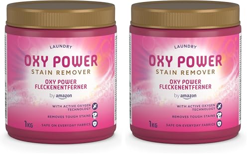 by Amazon - Polvo quitamanchas para colores Oxy Power, 1 kg (Paquete de 2)