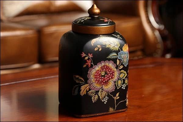 陶器 蓋付 壷 セラミック 飾り壺 ポッド 陶器 置物 雑貨 シノワズリ