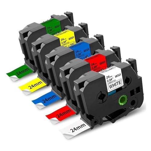 1-20PK Tz 24 �~�����[�g�����x���e�[�v���~�l�[�g�A�u���U�[ TZe-651 Tze 651 ���ɉ��F 1 �C���`�e�[�v P-touch D600 P710BT P700 �p(5PK Colors)