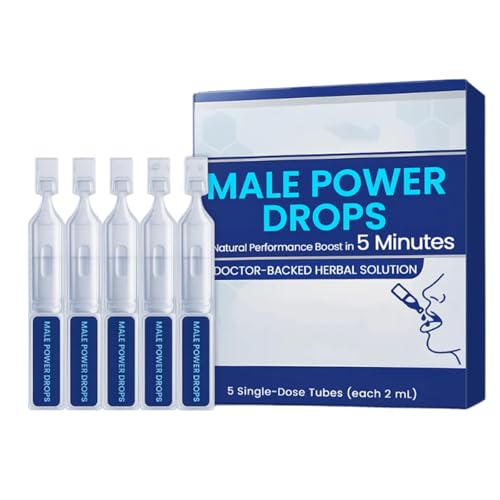 Männliche Power-Tropfen – 2025 Upgrade, männliche Flüssigkeitstropfen, Verzögerungstropfen, geheimer Tropfen für starke Männer, erhöht Ausdauer und Größe – verbessert Energie, Antrieb und Leistung