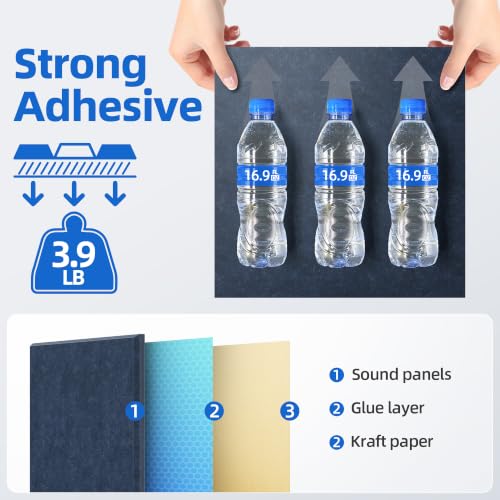 Image of 20 Pack Acoustic Panels with Self Adhesive Sound Proof Foam Panels for Wall