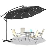 ACXIN Ampelschirm 350cm Sonnenschirm mit LED Solar 32 LEDs Gartenschirm Groß UV Schutz...