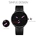 FIZILI Mens Watches Ultra-Thin Minimalist Waterproof-Fashion Wrist Watch for Men Unisex Dress with Leather Band-Purple Hands