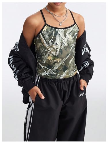 Floerns Girl's Camo Print Racer Back Sleeveless Kids Camisole Athletic Cami Tank Top4