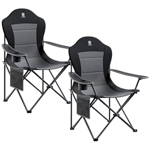 EVER ADVANCED Camping Chairs, Lawn Chairs Outdoor Sports Chairs, Folding Chair Camping Chairs for Adults, Supports 400lbs