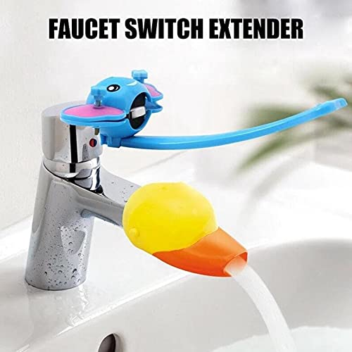 Image of Faucet Handle Extender, Faucet Extender Sink Handle Extender Faucet Extension Attachment for Toddlers Kids Babies Blue
