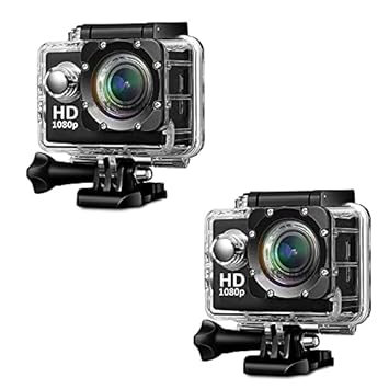 Infinizy Combo Pack of 2 Items - 1080p Sports Waterproof Action Camera, 1080p Sports Waterproof Action Camera (3 Year Warranty)
