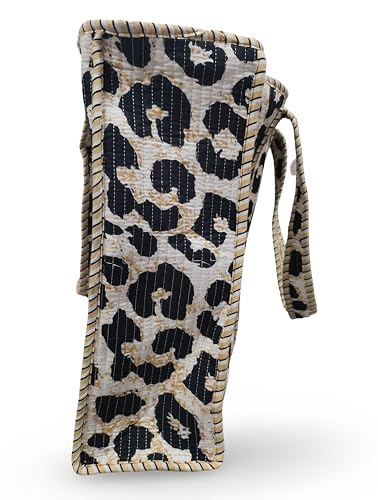 Image of Cotton Tiger Block Print Tote Bag, Indian Handmade Shopping Shoulder Bag, Unisex Market Daily Use