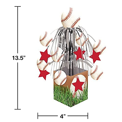 Creative Converting Sports Fanatic Baseball Centerpiece With Mini Cascade And Base, White #TOP1