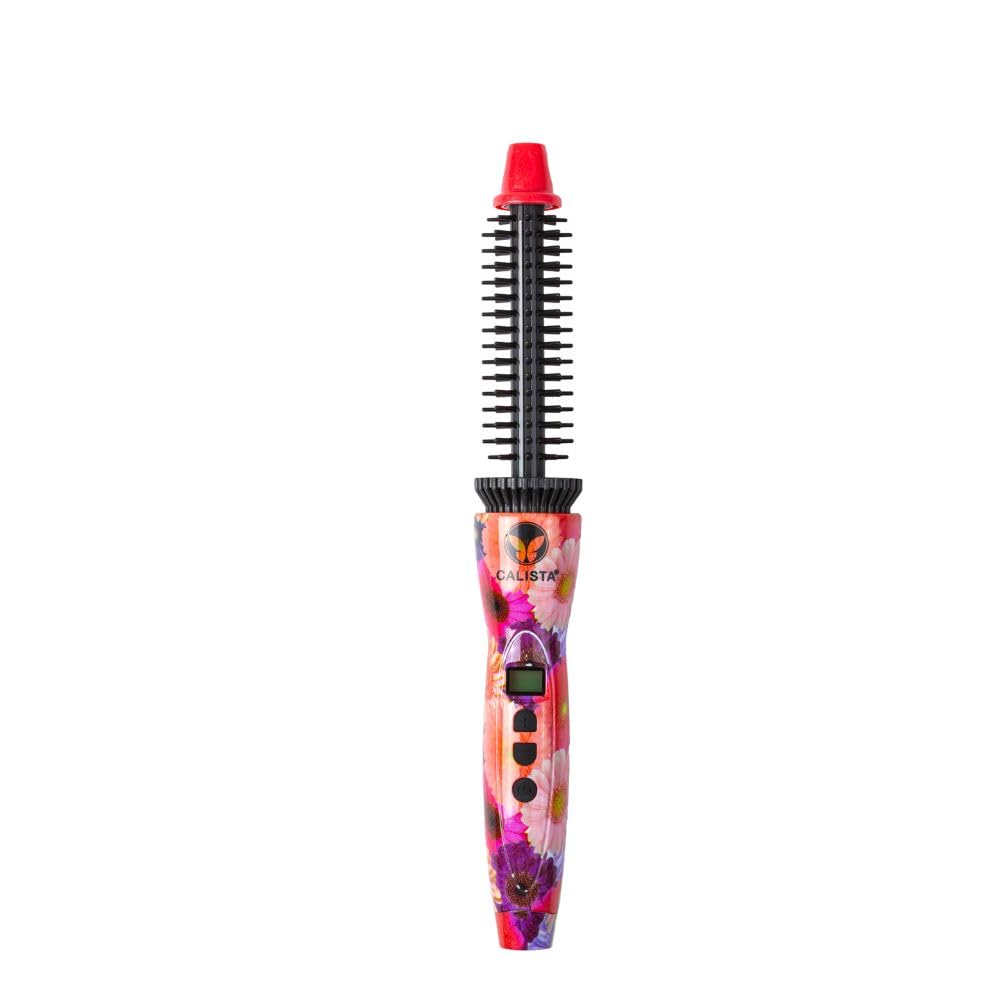 CALISTA Perfecter Pro Heated Round Brush | Curl, Volumize, and Style Hair with No Heat Damage for Healthier Hair | 4 Sizes for All Hair Types | Dual Voltage & Adjustable Temp (Daisy Bloom, 0.5)