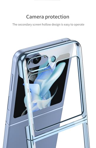 Image of BOUNCEBACK Slim Electroplated Transparent Case /Cover for Samsung Galaxy Z Flip5 / Case Cover for Z Flip 5 - (Clear Blue | Polycarbonate)