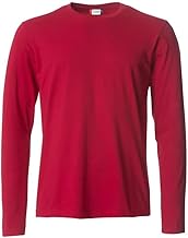 Clique - T-Shirt Manica Lunga Uomo Basic-T L/S, in Cotone Jersey, Colletto Elasticizzato, nastrino parasudore, vestibilità Slim-Fit