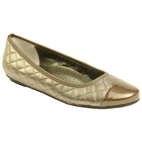 VANELi Womens Serene Metallic Quilted Ballet Flats Casual - Gold2