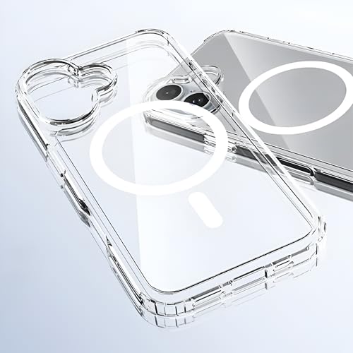 Image of Back Cover Case for iPhone Offers Mag-Safe Compatibility | Crystal-Clear Design | Camera Protection | Durable PC & TPU Construction (Transparent, iPhone 16 Plus)