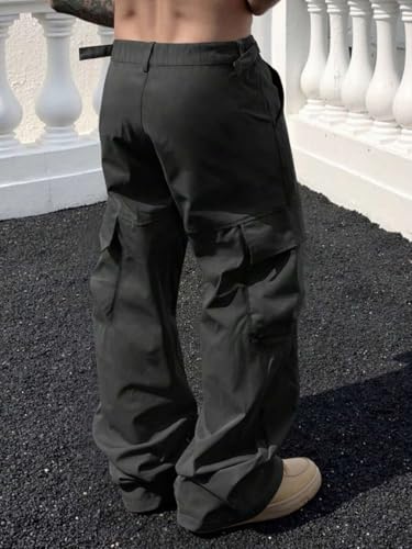 ZAFUL Mens Cargo Pants Loose Straight Outdoor Joggers Casual Street Y2K Baggy Sweatpants with Multi Pockets3