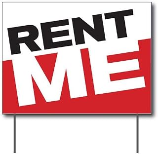 Rent Me | Full Color Sidewalk Display Sign Board with Metal Ground Stakes | 24"w x 18"h