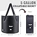 Spopal Collapsible Bucket with Handle 20L, Multifunctional Folding Water Container for Camping, Hiking, Traveling, Fishing, Laundry, Gardening, Waterproof, Durable, Lightweight (Black)